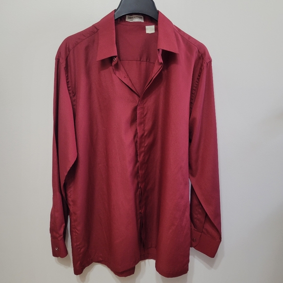 Loris Azzaro Pour Homme Cranberry Dress Shirt Long Sleeve Mens L - Picture 2 of 10